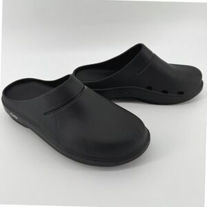 OOFOS OOCloog Luxe Clogs Unisex Size M8 W10 Black Recovery Casual Slip On Shoes